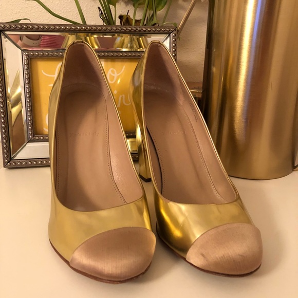 J. Crew Shoes - J. Crew Collection Gold Block Pumps
